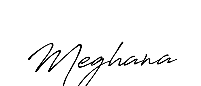 Create a beautiful signature design for name Meghana. With this signature (Antro_Vectra_Bolder) fonts, you can make a handwritten signature for free. Meghana signature style 7 images and pictures png