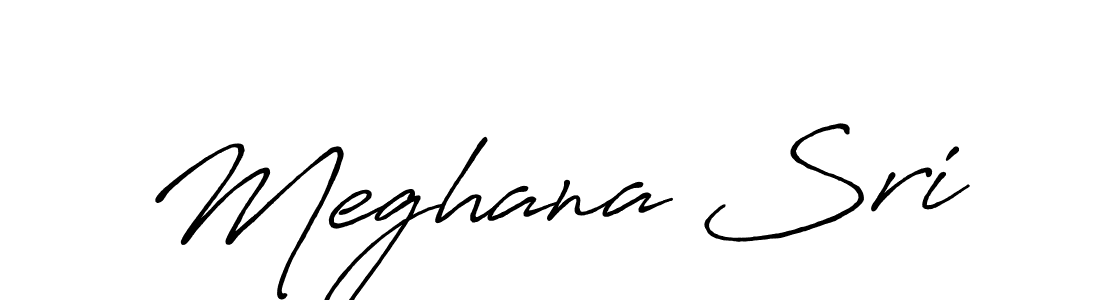 Make a beautiful signature design for name Meghana Sri. With this signature (Antro_Vectra_Bolder) style, you can create a handwritten signature for free. Meghana Sri signature style 7 images and pictures png