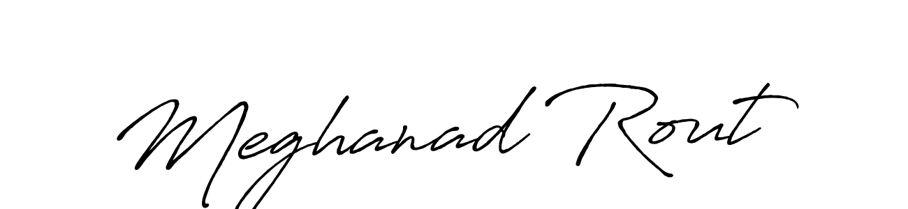 Make a beautiful signature design for name Meghanad Rout. With this signature (Antro_Vectra_Bolder) style, you can create a handwritten signature for free. Meghanad Rout signature style 7 images and pictures png