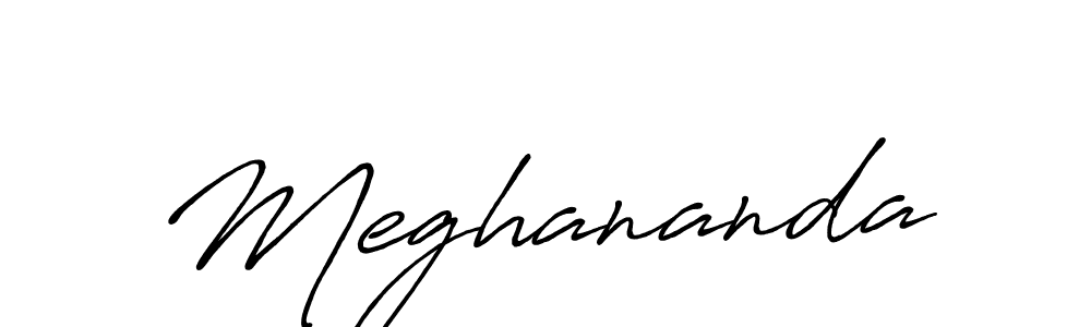 Meghananda stylish signature style. Best Handwritten Sign (Antro_Vectra_Bolder) for my name. Handwritten Signature Collection Ideas for my name Meghananda. Meghananda signature style 7 images and pictures png