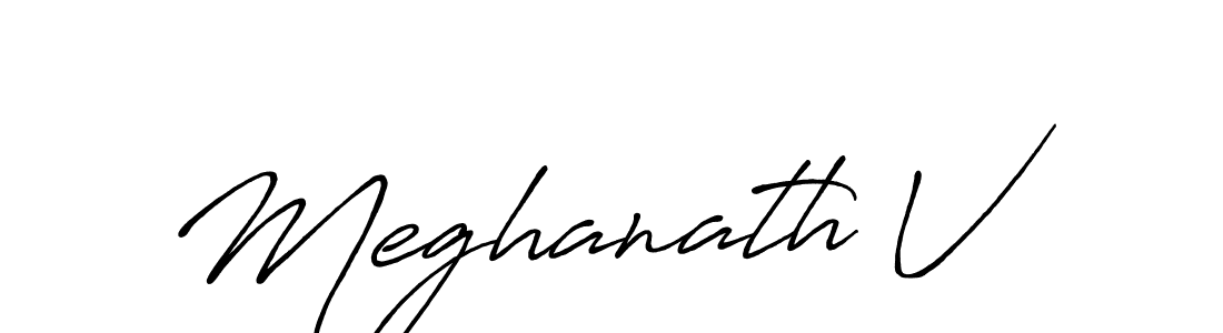 How to make Meghanath V signature? Antro_Vectra_Bolder is a professional autograph style. Create handwritten signature for Meghanath V name. Meghanath V signature style 7 images and pictures png