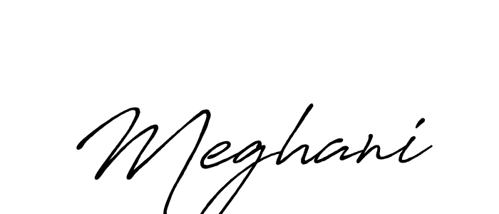 Create a beautiful signature design for name Meghani. With this signature (Antro_Vectra_Bolder) fonts, you can make a handwritten signature for free. Meghani signature style 7 images and pictures png