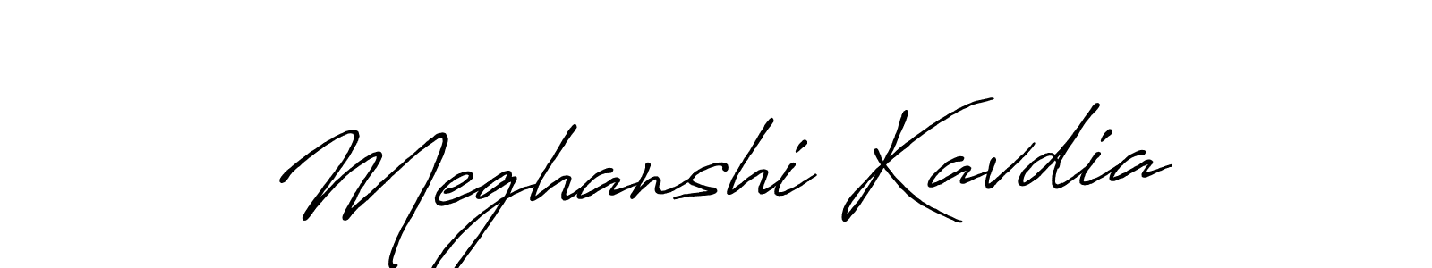 The best way (Antro_Vectra_Bolder) to make a short signature is to pick only two or three words in your name. The name Meghanshi Kavdia include a total of six letters. For converting this name. Meghanshi Kavdia signature style 7 images and pictures png