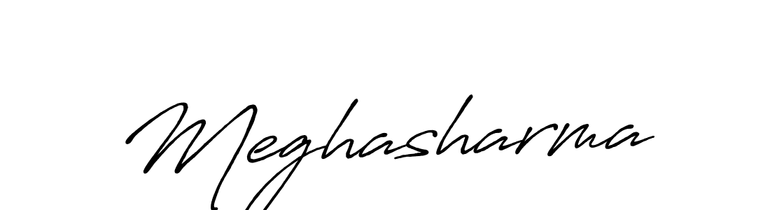 Design your own signature with our free online signature maker. With this signature software, you can create a handwritten (Antro_Vectra_Bolder) signature for name Meghasharma. Meghasharma signature style 7 images and pictures png