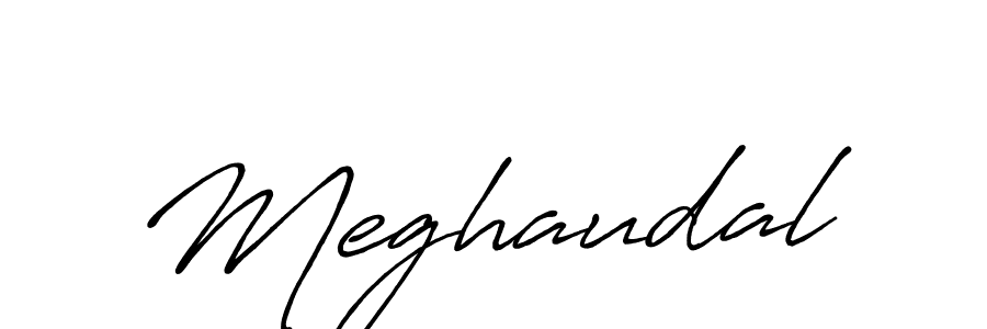 You should practise on your own different ways (Antro_Vectra_Bolder) to write your name (Meghaudal) in signature. don't let someone else do it for you. Meghaudal signature style 7 images and pictures png