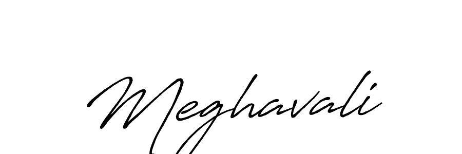 Use a signature maker to create a handwritten signature online. With this signature software, you can design (Antro_Vectra_Bolder) your own signature for name Meghavali. Meghavali signature style 7 images and pictures png