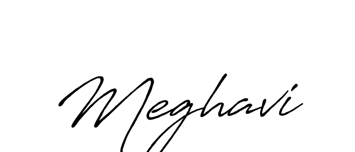 Make a beautiful signature design for name Meghavi. With this signature (Antro_Vectra_Bolder) style, you can create a handwritten signature for free. Meghavi signature style 7 images and pictures png