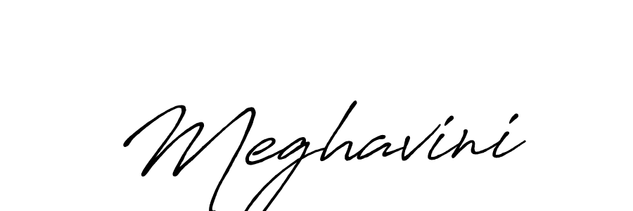 Create a beautiful signature design for name Meghavini. With this signature (Antro_Vectra_Bolder) fonts, you can make a handwritten signature for free. Meghavini signature style 7 images and pictures png