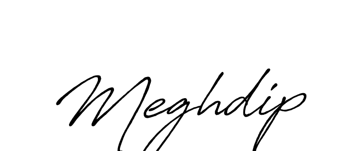 Use a signature maker to create a handwritten signature online. With this signature software, you can design (Antro_Vectra_Bolder) your own signature for name Meghdip. Meghdip signature style 7 images and pictures png