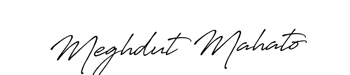 Meghdut Mahato stylish signature style. Best Handwritten Sign (Antro_Vectra_Bolder) for my name. Handwritten Signature Collection Ideas for my name Meghdut Mahato. Meghdut Mahato signature style 7 images and pictures png