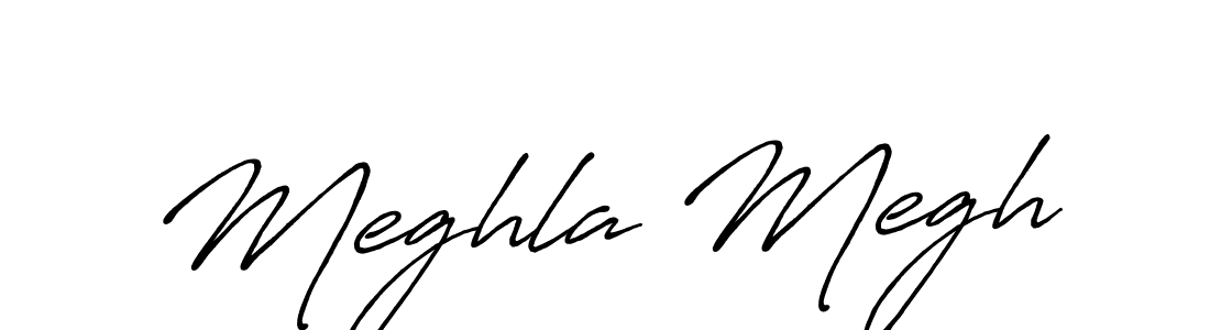 How to make Meghla Megh name signature. Use Antro_Vectra_Bolder style for creating short signs online. This is the latest handwritten sign. Meghla Megh signature style 7 images and pictures png