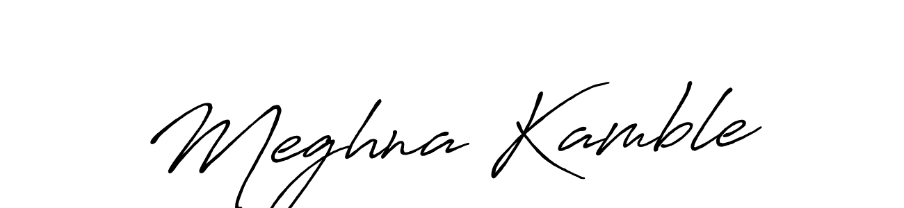 Create a beautiful signature design for name Meghna Kamble. With this signature (Antro_Vectra_Bolder) fonts, you can make a handwritten signature for free. Meghna Kamble signature style 7 images and pictures png