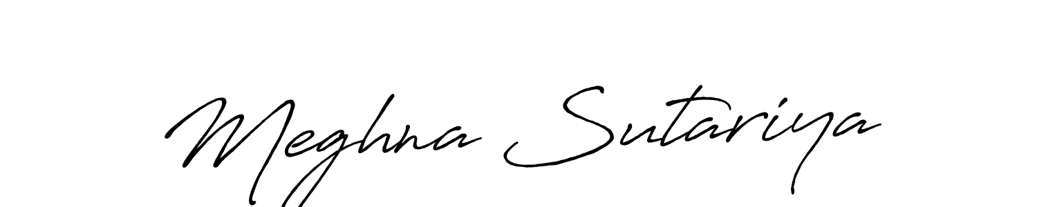 Design your own signature with our free online signature maker. With this signature software, you can create a handwritten (Antro_Vectra_Bolder) signature for name Meghna Sutariya. Meghna Sutariya signature style 7 images and pictures png