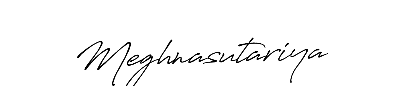 Use a signature maker to create a handwritten signature online. With this signature software, you can design (Antro_Vectra_Bolder) your own signature for name Meghnasutariya. Meghnasutariya signature style 7 images and pictures png