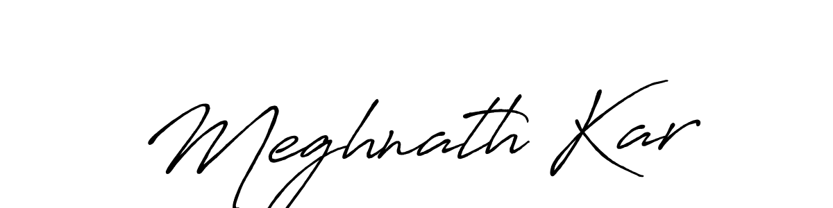 How to make Meghnath Kar name signature. Use Antro_Vectra_Bolder style for creating short signs online. This is the latest handwritten sign. Meghnath Kar signature style 7 images and pictures png