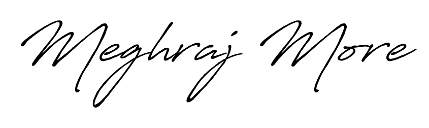 Try this chic Meghraj More handwritten sign style. Using Antro_Vectra_Bolder font elements, it gives your name a sleek, memorable identity. Meghraj More signature style 7 images and pictures png