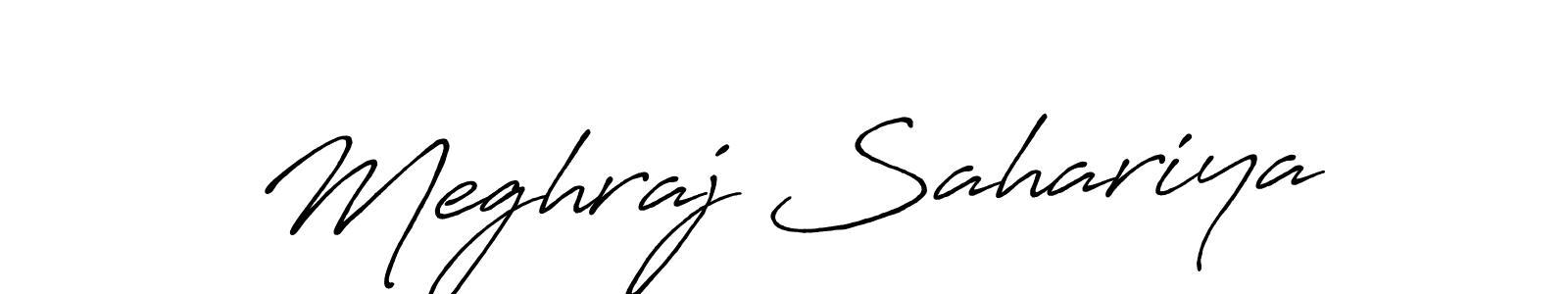 You should practise on your own different ways (Antro_Vectra_Bolder) to write your name (Meghraj Sahariya) in signature. don't let someone else do it for you. Meghraj Sahariya signature style 7 images and pictures png