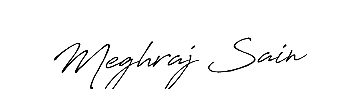 Design your own signature with our free online signature maker. With this signature software, you can create a handwritten (Antro_Vectra_Bolder) signature for name Meghraj Sain. Meghraj Sain signature style 7 images and pictures png