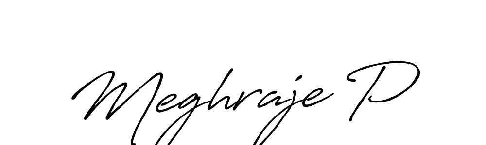 How to make Meghraje P signature? Antro_Vectra_Bolder is a professional autograph style. Create handwritten signature for Meghraje P name. Meghraje P signature style 7 images and pictures png