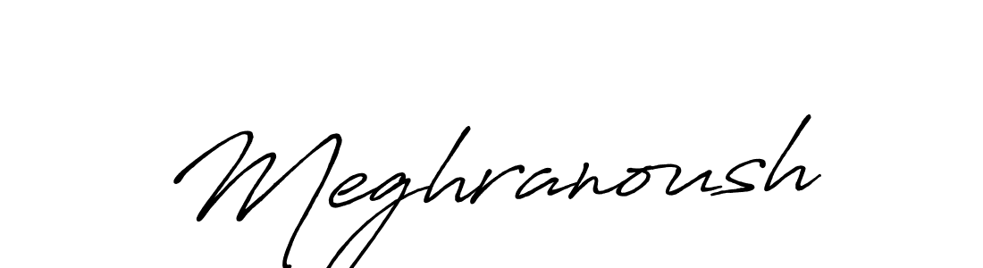 Make a beautiful signature design for name Meghranoush. With this signature (Antro_Vectra_Bolder) style, you can create a handwritten signature for free. Meghranoush signature style 7 images and pictures png