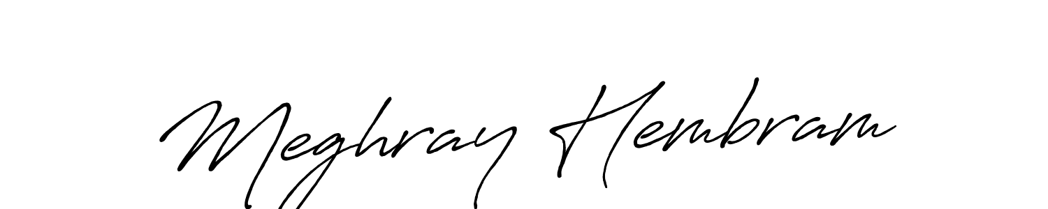 Meghray Hembram stylish signature style. Best Handwritten Sign (Antro_Vectra_Bolder) for my name. Handwritten Signature Collection Ideas for my name Meghray Hembram. Meghray Hembram signature style 7 images and pictures png