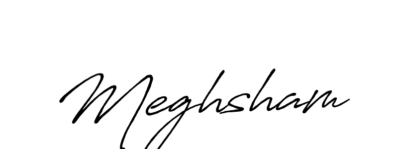 You should practise on your own different ways (Antro_Vectra_Bolder) to write your name (Meghsham) in signature. don't let someone else do it for you. Meghsham signature style 7 images and pictures png
