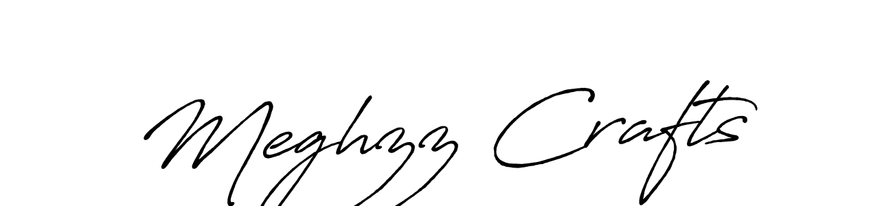 How to make Meghzz Crafts name signature. Use Antro_Vectra_Bolder style for creating short signs online. This is the latest handwritten sign. Meghzz Crafts signature style 7 images and pictures png