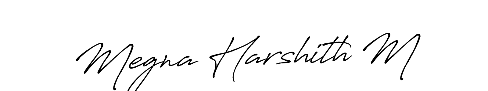 It looks lik you need a new signature style for name Megna Harshith M. Design unique handwritten (Antro_Vectra_Bolder) signature with our free signature maker in just a few clicks. Megna Harshith M signature style 7 images and pictures png