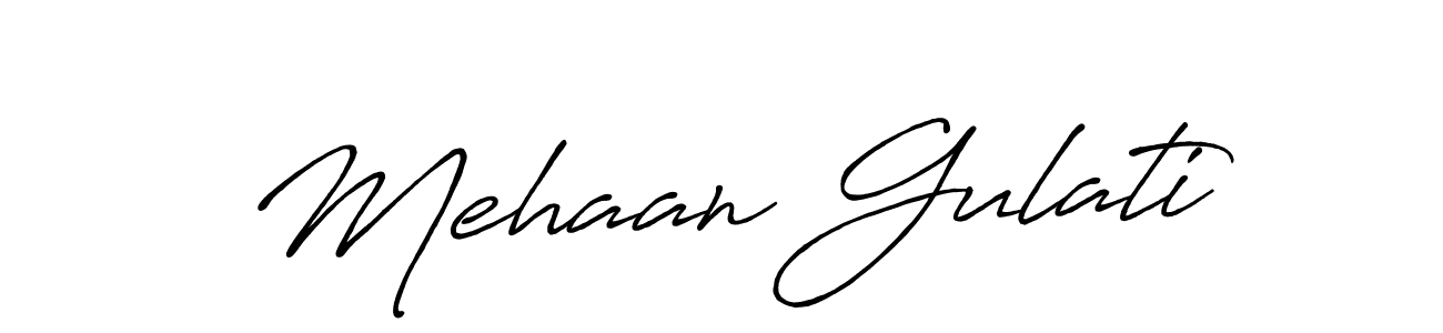 Make a beautiful signature design for name Mehaan Gulati. With this signature (Antro_Vectra_Bolder) style, you can create a handwritten signature for free. Mehaan Gulati signature style 7 images and pictures png
