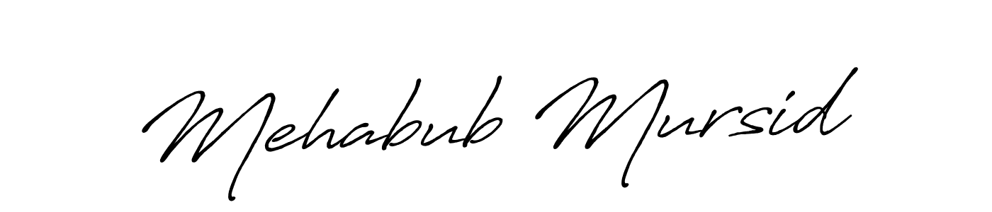 It looks lik you need a new signature style for name Mehabub Mursid. Design unique handwritten (Antro_Vectra_Bolder) signature with our free signature maker in just a few clicks. Mehabub Mursid signature style 7 images and pictures png