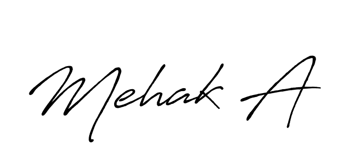 Use a signature maker to create a handwritten signature online. With this signature software, you can design (Antro_Vectra_Bolder) your own signature for name Mehak A. Mehak A signature style 7 images and pictures png