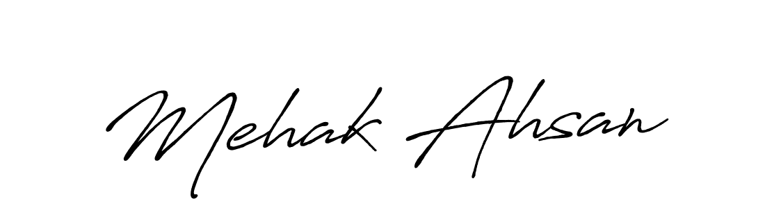 Also we have Mehak Ahsan name is the best signature style. Create professional handwritten signature collection using Antro_Vectra_Bolder autograph style. Mehak Ahsan signature style 7 images and pictures png