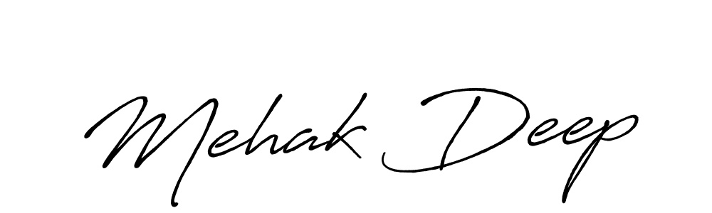Use a signature maker to create a handwritten signature online. With this signature software, you can design (Antro_Vectra_Bolder) your own signature for name Mehak Deep. Mehak Deep signature style 7 images and pictures png