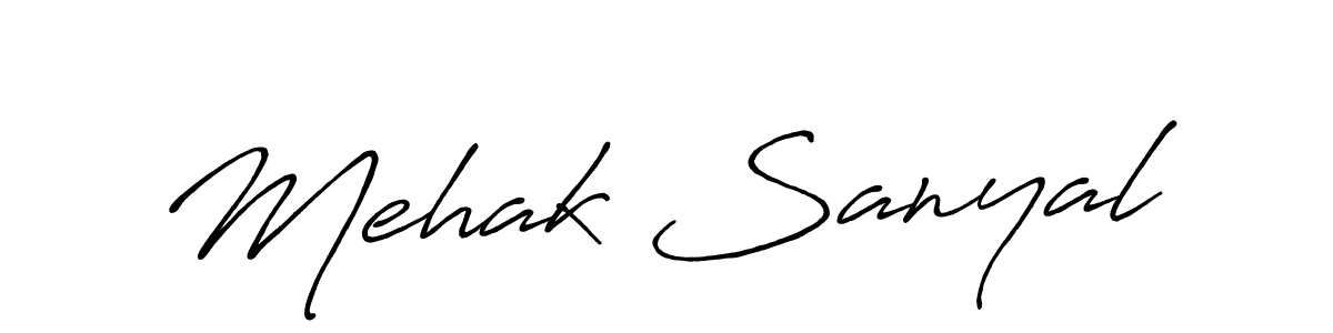 How to make Mehak Sanyal signature? Antro_Vectra_Bolder is a professional autograph style. Create handwritten signature for Mehak Sanyal name. Mehak Sanyal signature style 7 images and pictures png