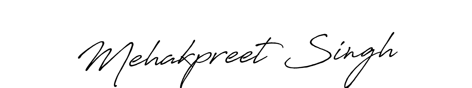 How to make Mehakpreet Singh name signature. Use Antro_Vectra_Bolder style for creating short signs online. This is the latest handwritten sign. Mehakpreet Singh signature style 7 images and pictures png