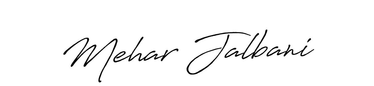 Create a beautiful signature design for name Mehar Jalbani. With this signature (Antro_Vectra_Bolder) fonts, you can make a handwritten signature for free. Mehar Jalbani signature style 7 images and pictures png