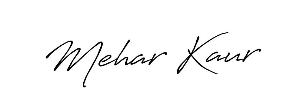 Use a signature maker to create a handwritten signature online. With this signature software, you can design (Antro_Vectra_Bolder) your own signature for name Mehar Kaur. Mehar Kaur signature style 7 images and pictures png