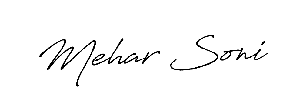 How to Draw Mehar Soni signature style? Antro_Vectra_Bolder is a latest design signature styles for name Mehar Soni. Mehar Soni signature style 7 images and pictures png