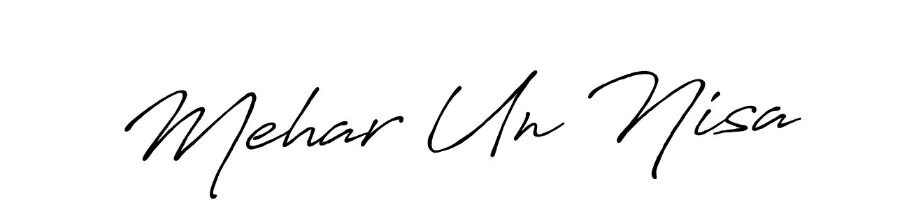 Once you've used our free online signature maker to create your best signature Antro_Vectra_Bolder style, it's time to enjoy all of the benefits that Mehar Un Nisa name signing documents. Mehar Un Nisa signature style 7 images and pictures png
