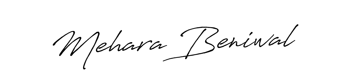 Mehara Beniwal stylish signature style. Best Handwritten Sign (Antro_Vectra_Bolder) for my name. Handwritten Signature Collection Ideas for my name Mehara Beniwal. Mehara Beniwal signature style 7 images and pictures png