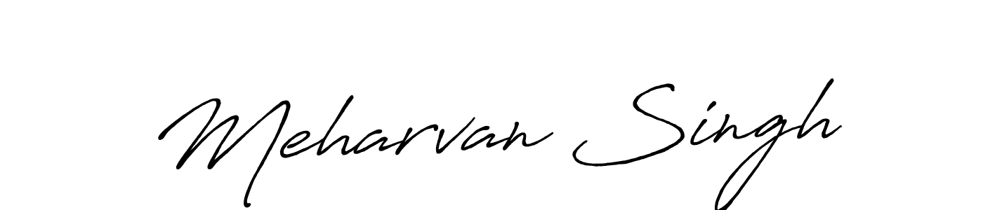 Use a signature maker to create a handwritten signature online. With this signature software, you can design (Antro_Vectra_Bolder) your own signature for name Meharvan Singh. Meharvan Singh signature style 7 images and pictures png