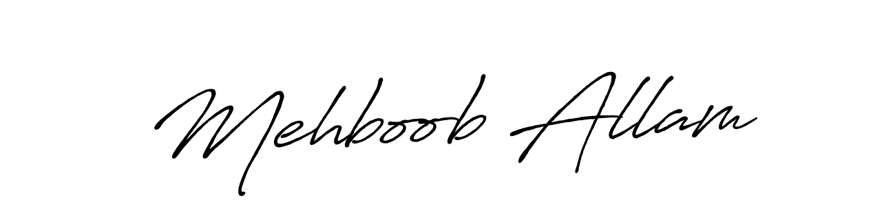 How to make Mehboob Allam name signature. Use Antro_Vectra_Bolder style for creating short signs online. This is the latest handwritten sign. Mehboob Allam signature style 7 images and pictures png