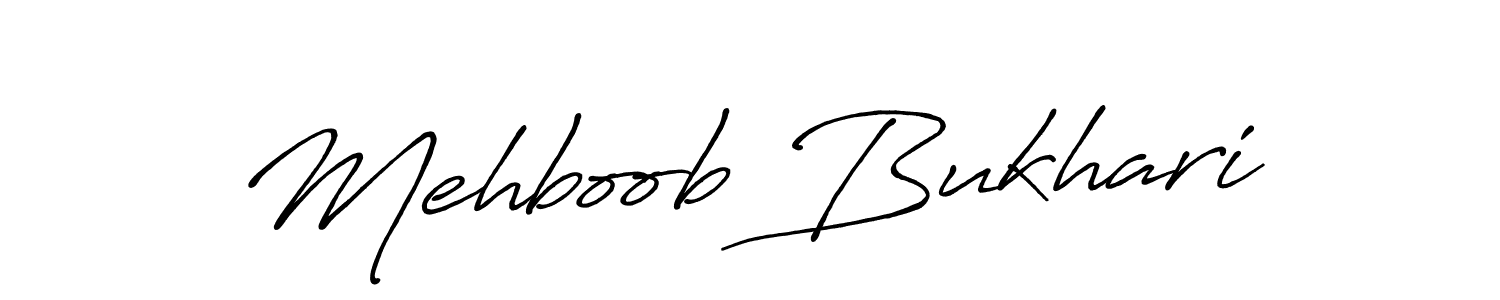 Create a beautiful signature design for name Mehboob Bukhari. With this signature (Antro_Vectra_Bolder) fonts, you can make a handwritten signature for free. Mehboob Bukhari signature style 7 images and pictures png