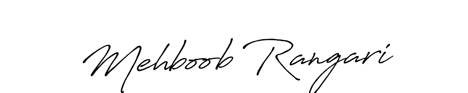 How to make Mehboob Rangari name signature. Use Antro_Vectra_Bolder style for creating short signs online. This is the latest handwritten sign. Mehboob Rangari signature style 7 images and pictures png