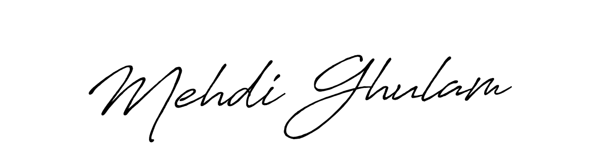 Mehdi Ghulam stylish signature style. Best Handwritten Sign (Antro_Vectra_Bolder) for my name. Handwritten Signature Collection Ideas for my name Mehdi Ghulam. Mehdi Ghulam signature style 7 images and pictures png