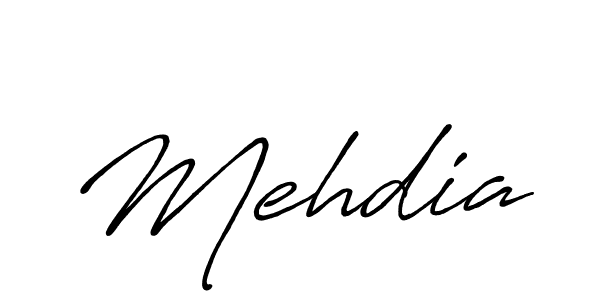 Use a signature maker to create a handwritten signature online. With this signature software, you can design (Antro_Vectra_Bolder) your own signature for name Mehdia. Mehdia signature style 7 images and pictures png