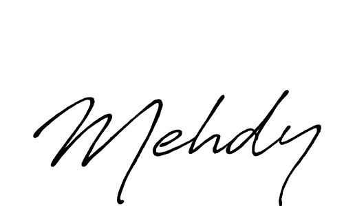 How to make Mehdy name signature. Use Antro_Vectra_Bolder style for creating short signs online. This is the latest handwritten sign. Mehdy signature style 7 images and pictures png