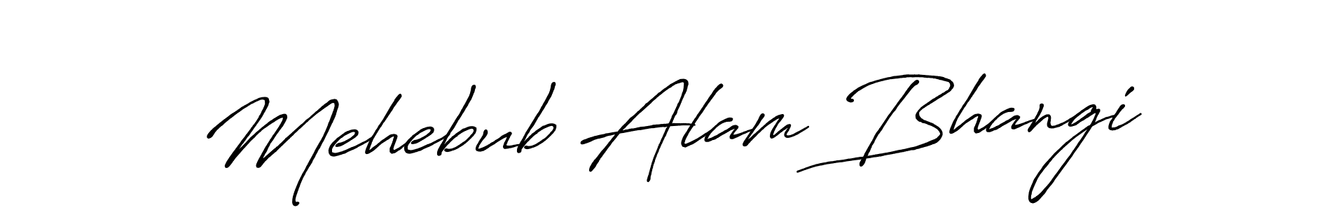 The best way (Antro_Vectra_Bolder) to make a short signature is to pick only two or three words in your name. The name Mehebub Alam Bhangi include a total of six letters. For converting this name. Mehebub Alam Bhangi signature style 7 images and pictures png