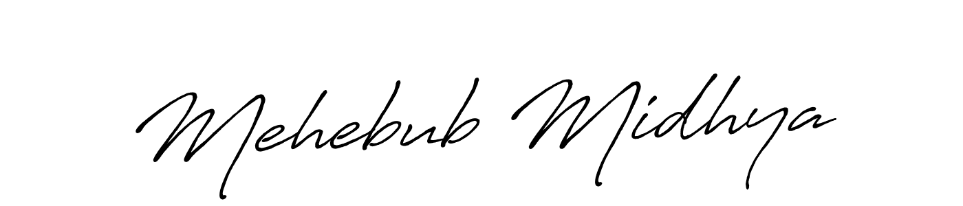 Also we have Mehebub Midhya name is the best signature style. Create professional handwritten signature collection using Antro_Vectra_Bolder autograph style. Mehebub Midhya signature style 7 images and pictures png