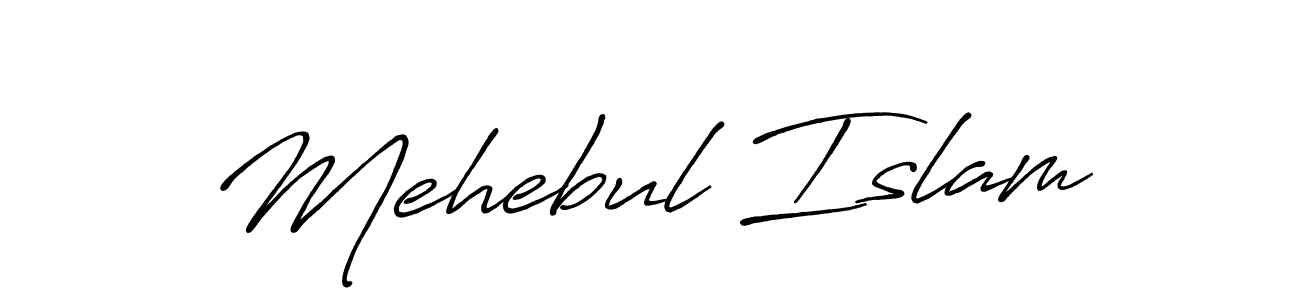 Create a beautiful signature design for name Mehebul Islam. With this signature (Antro_Vectra_Bolder) fonts, you can make a handwritten signature for free. Mehebul Islam signature style 7 images and pictures png